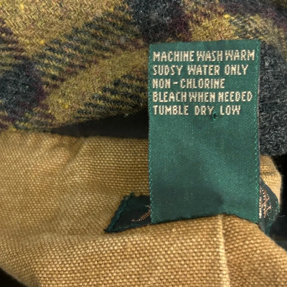 Vintage J. Crew Barn Jacket Mens Large Brown Plaid Lined Field Coat Oarsman - Picture 8 of 16